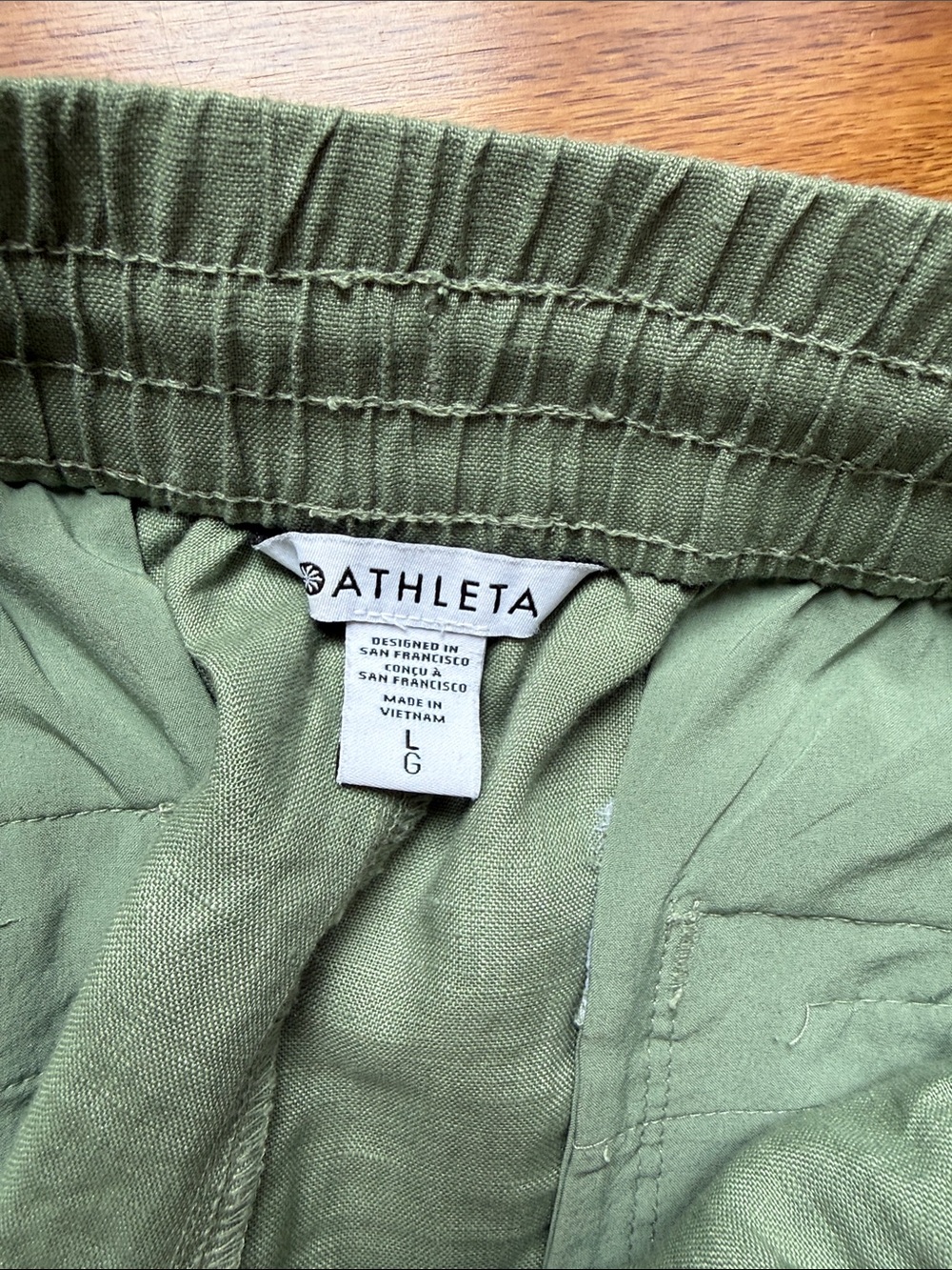 Athleta Wide-Leg Drawstring Pants in Cacti - Picture 2 of 3